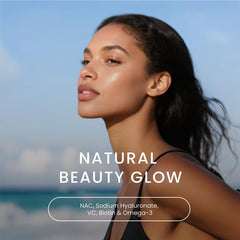 NEUMINA Beauty Complex image featuring NAC, Sodium Hyaluronate, Biotin, and Vitamin C.
