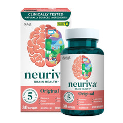 Close-up of Neuriva Original bottle highlighting the capsule formulation and packaging.