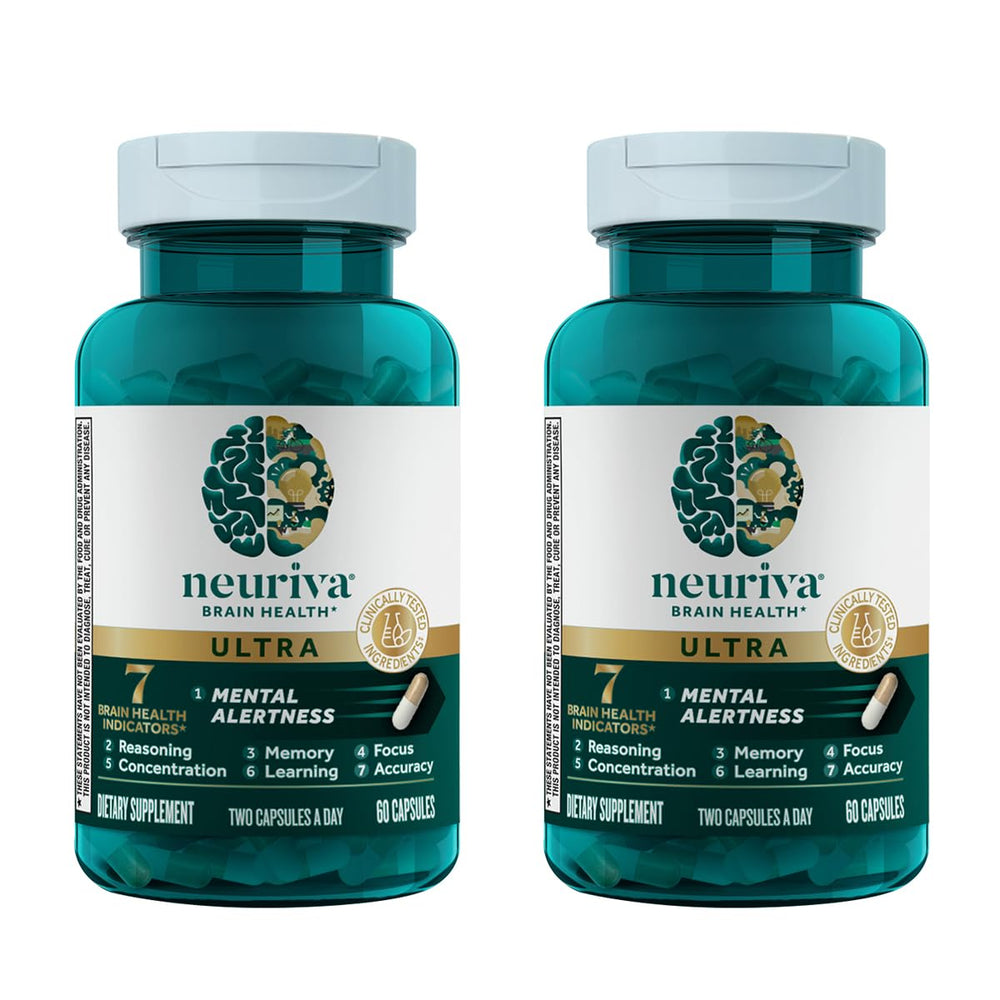 NEURIVA Ultra bottle label showing decaf brain health support