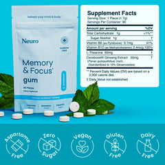 Close-up of Cereboost ginseng and L-theanine in Neuro gum used for steady attention