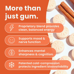 Neuro Energy & Focus Gum cinnamon flavor aids workouts and study.