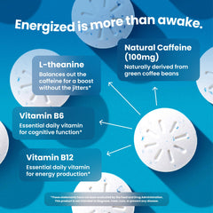 Close-up of Neuro Gum piece highlighting fast-acting energy and focus.