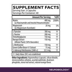 Neurobiologix Full Focus bottle with dosage directions visible.
