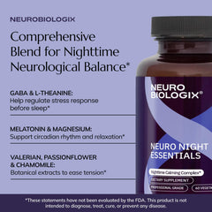Neurobiologix packaging on a shelf signals an easy sleep-support routine.