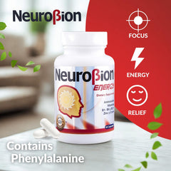 Neurobion Energy capsules spilled on white surface illustrate daily use.