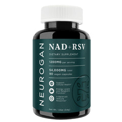 Neurogan NAD+ Resveratrol bottle cap close-up highlighting energy support and daily balance