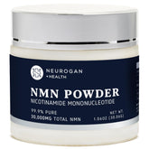 Neurogan NMN powder jar highlighting 99.9% purity for daily wellness.