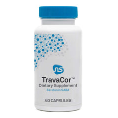 NeuroScience TravaCor bottle front view for calm mood support