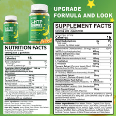 NEVISS 5-HTP Gummies closeup shows gummy texture and calming effect