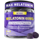 NEVISS antioxidant brain-melatonin gummies bottle highlighting antioxidant support for healthy aging