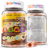 NEVISS Kids brain gummies in a jar for focus and learning.