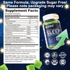NEVISS melatonin-free sleep gummies lemon close-up showing chewy texture for bedtime routine.