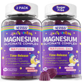 NEVISS Magnesium Glycinate Gummies bottle for sugar-free night-time relaxation.