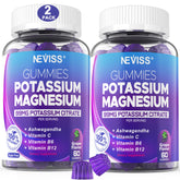 NEVISS Potassium Magnesium Gummies bottle on display for electrolyte support