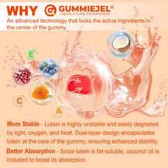 NEVISS gummy closeup reveals center-filled formula for better absorption.