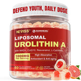 NEVISS Urolithin A gummies bottle front for daily energy support.