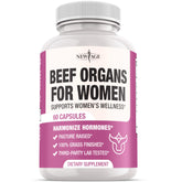 NEW AGE beef organ supplement bottle front showing grass-fed nutrition for daily energy.