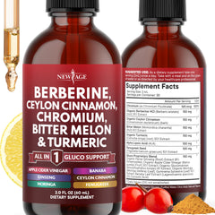 NEW AGE berberine cinnamon drops bottle ready for daily use in water