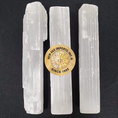 New Age Imports selenite sticks 4in on display for home protection and balance