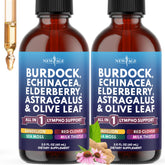 NEW AGE Lymphatic Drops bottle on a neutral surface for daily wellness.