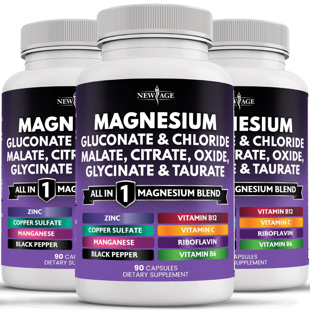 NEW AGE Magnesium Glycinate capsules support restful evenings and everyday comfort.