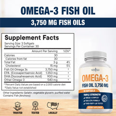 NEW AGE Omega 3 label detail — molecular distillation purification for purity.