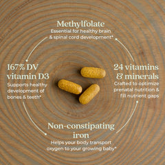 New Chapter Advanced Prenatal ginger for nausea relief is visible in the formula.