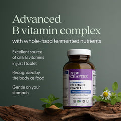 New Chapter Vitamin B Complex label organic with non-GMO and gluten-free certifications.