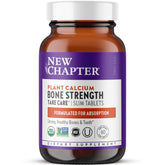New Chapter calcium bottle showing Icelandic red marine algae formula for plant-based nutrition and minerals