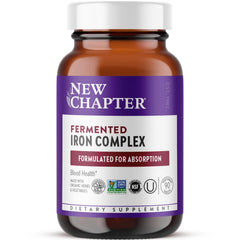 New Chapter Iron bottle front shows a clean label and daily support promise.