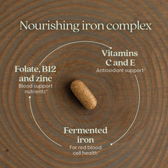 New Chapter Iron fermentation process close-up emphasizes whole-food fermentation.