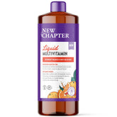 New Chapter orange mango liquid multivitamin bottle on countertop for daily wellness support