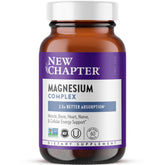 New Chapter Magnesium Complex bottle with capsules for daily muscle and bone support.