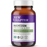 New Chapter Magnesium-Selenium-Zinc bottle supports active recovery and electrolyte balance.