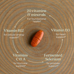 New Chapter Men’s Multivitamin 50+ capsules on a white backdrop