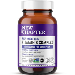 New Chapter Vitamin B Complex bottle showing 60 capsules for daily energy support