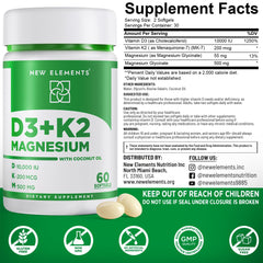 New Elements D3 K2 dispensing softgels demonstrates easy daily use