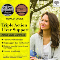 Close-up of NEW NORDIC Active Liver Gummies showing peach mango flavor