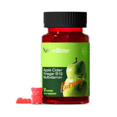NEWELLME Sugar-Free ACV Gummies bottle on shelf highlighting natural ingredients and digest support.