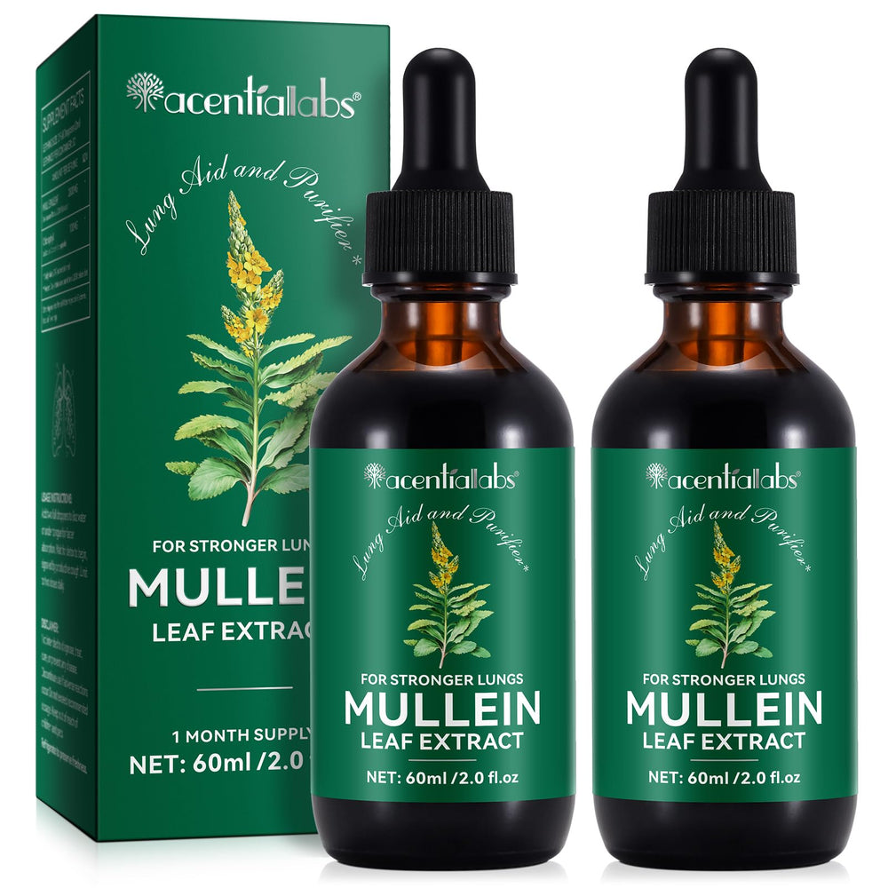 newseel Mullein Leaf Extract bottle showing natural lung-support formula.