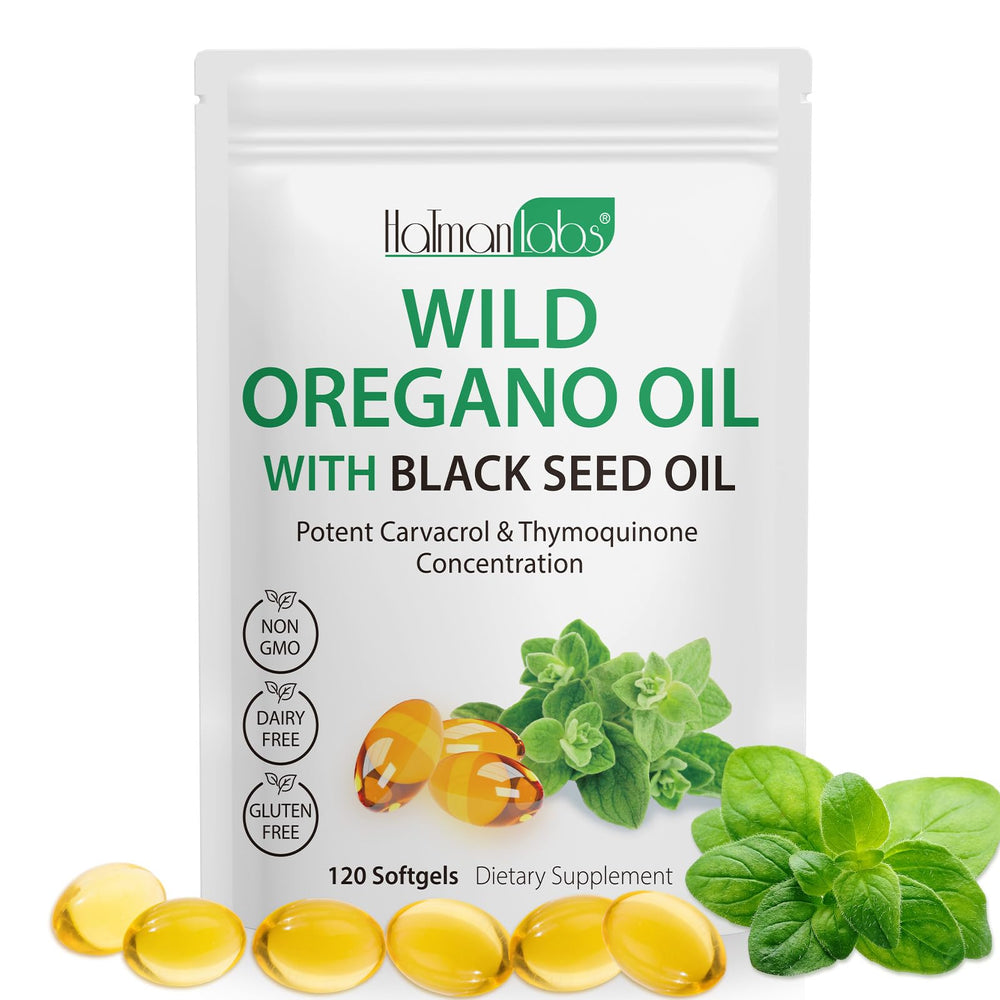 Newseel oregano oil softgel packaging highlights organic formula.