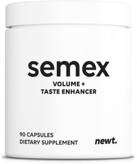 Newt Semex bottle pour illustrating easy daily use for semen volume support