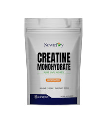 Newtrivy Creatine Monohydrate powder in a jar for clean strength support.