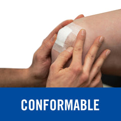 Breathable Nexcare tape allows skin to breathe during movement.