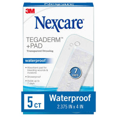 Nexcare Tegaderm + Pad vendaje transparente frontal con adherencia fuerte.