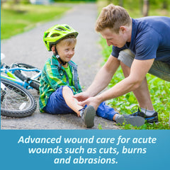 Nexcare Tegaderm + Pad waterproof seal protecting the wound from water and dirt.