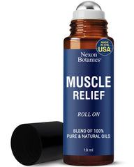 Nexon Botanics Muscle Relief roll-on bottle ready for post-workout use