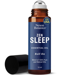 Nexon Botanics Zen Sleep roll-on bottle close-up showing calming aroma