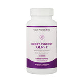 NEXT-MICROBIOME Boost Synergy bottle front for daily gut support.