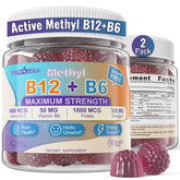 Nextdia B12 & B6 gummies energy bottle pour for quick daytime boost